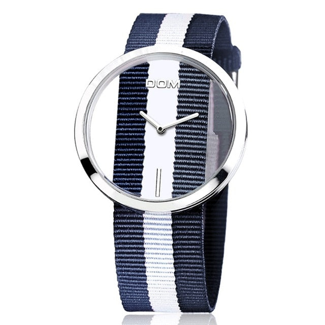 Reloj DOM para mujer, informal, resistente al agua hasta 30m, relojes de cuarzo, correa de cuero genuino, reloj de pulsera deportivo elegante para mujer