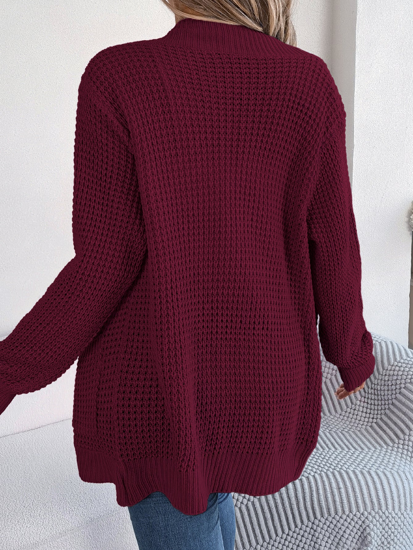 Women Casual Pocket Long Sleeve Knit Cardigan Sweater