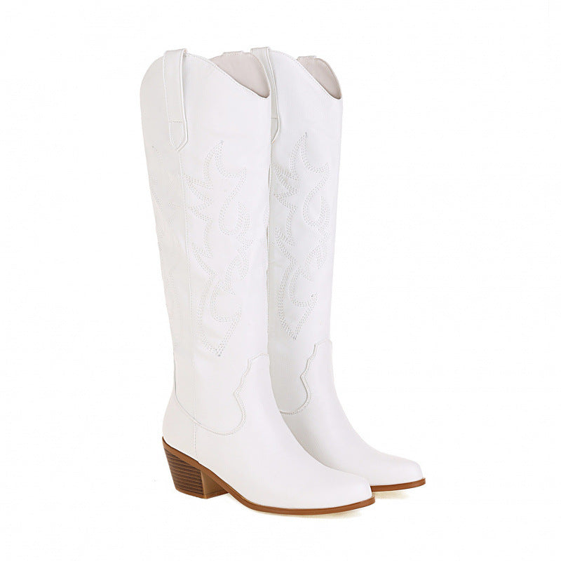 Western Cowboy Embroidered High-Heel Boots