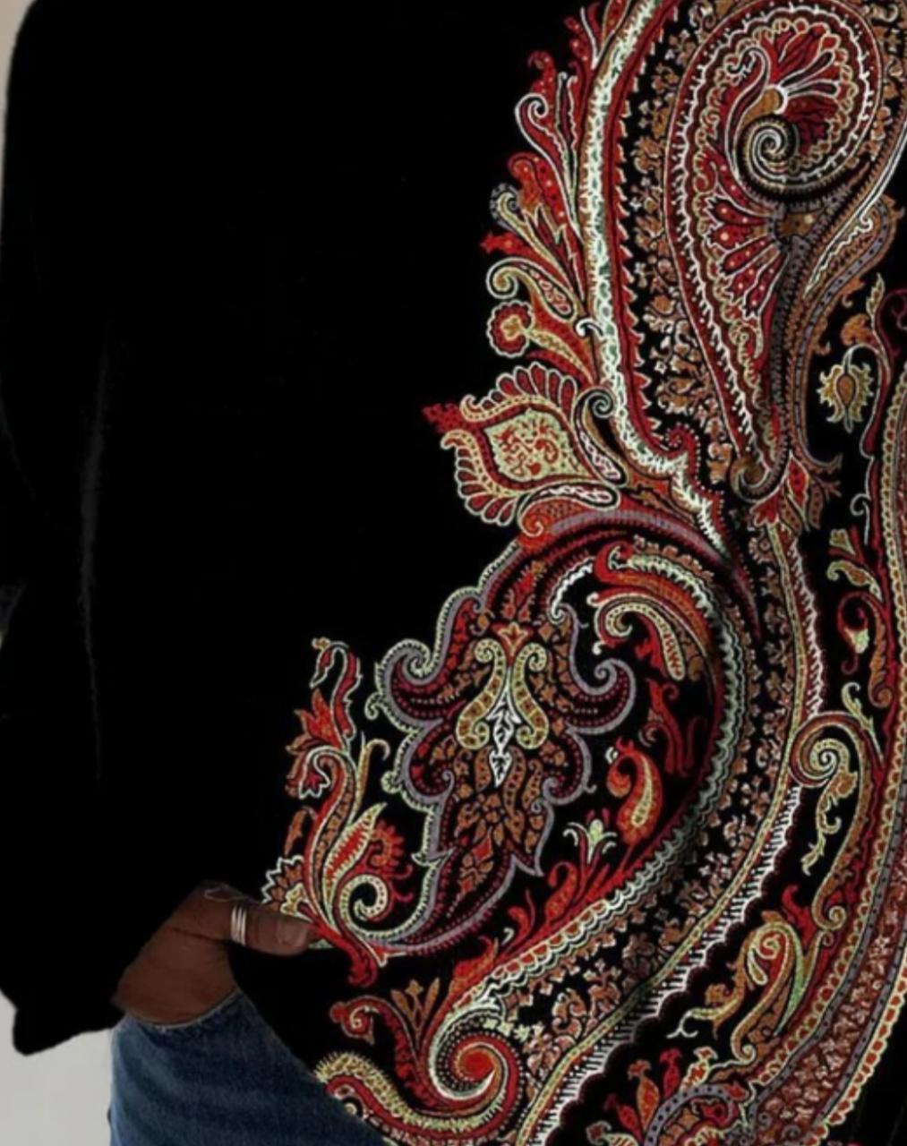 Printed Casual Cloak Coat Cardigan Sweater