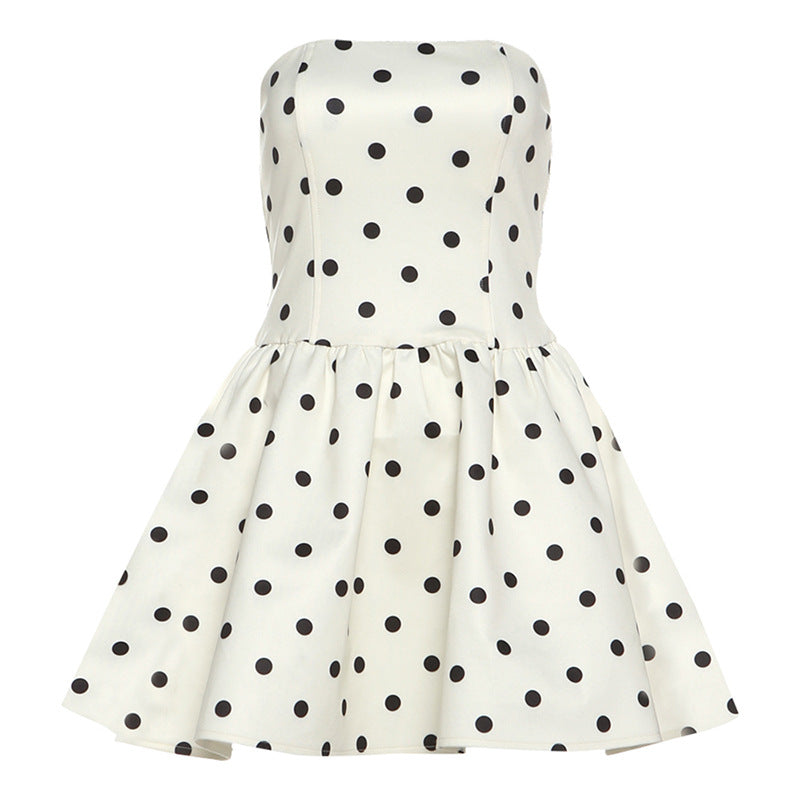 Retro Dot-printed  Form-fittingTube Dress