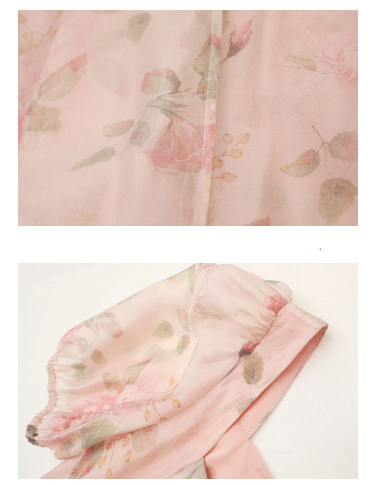 Vintage Print Waist Fairy French Dress