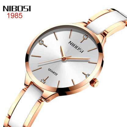 NIBOSI, relojes de pulsera de cerámica de lujo, reloj de cuarzo creativo para mujer, reloj femenino, reloj femenino, reloj femenino 2330