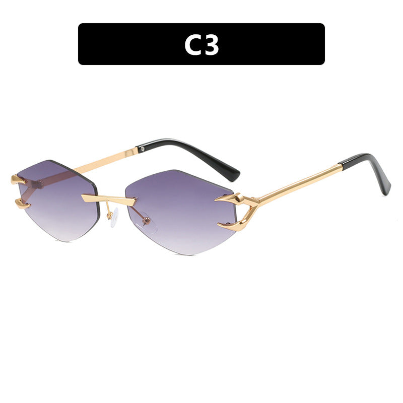 Frameless Hook Polygon Personalized Funny New Casual Hip Hop Trendy Sunglasses