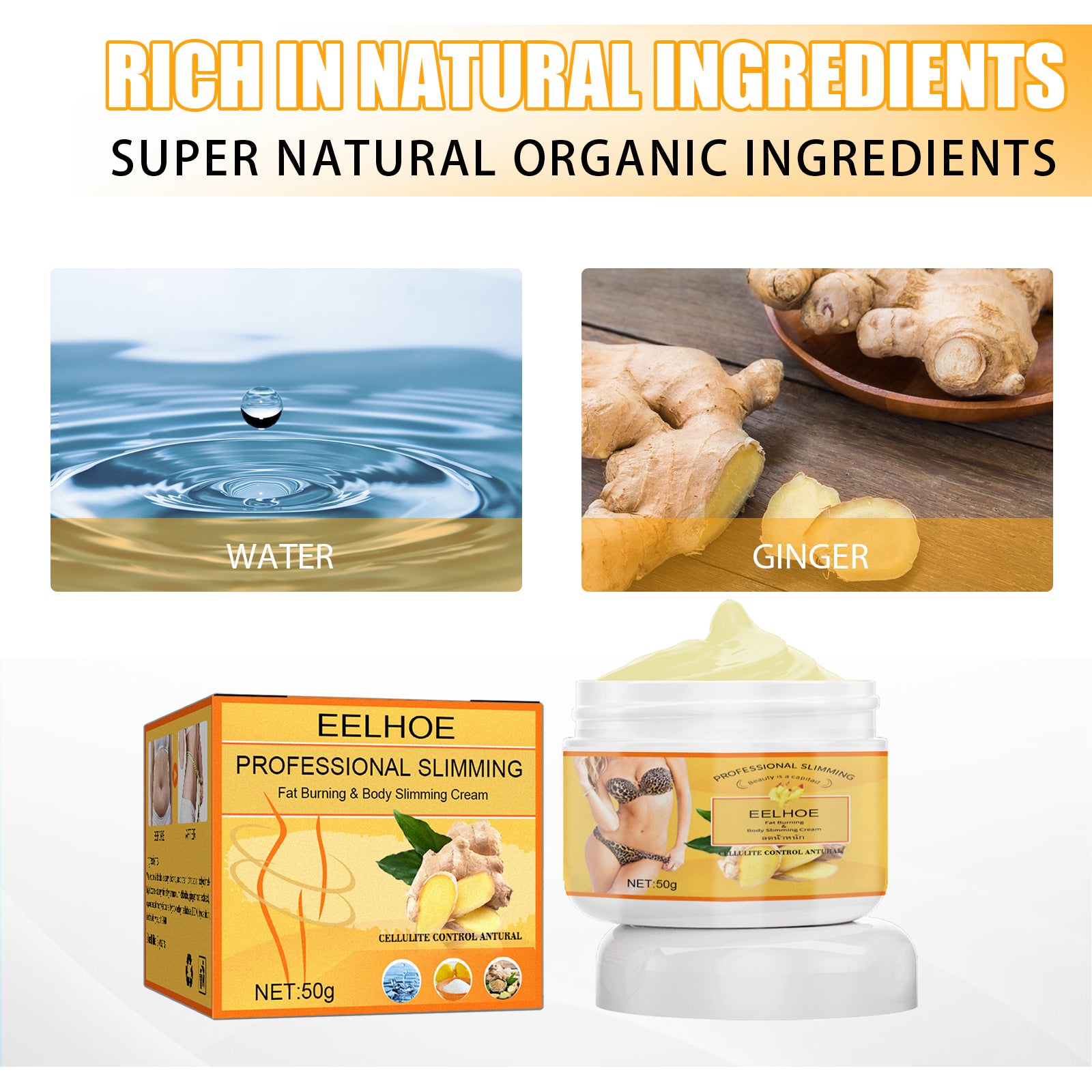 Ginger Slimming Cream, Slimming Fat Burning Body Weight Loss Cream