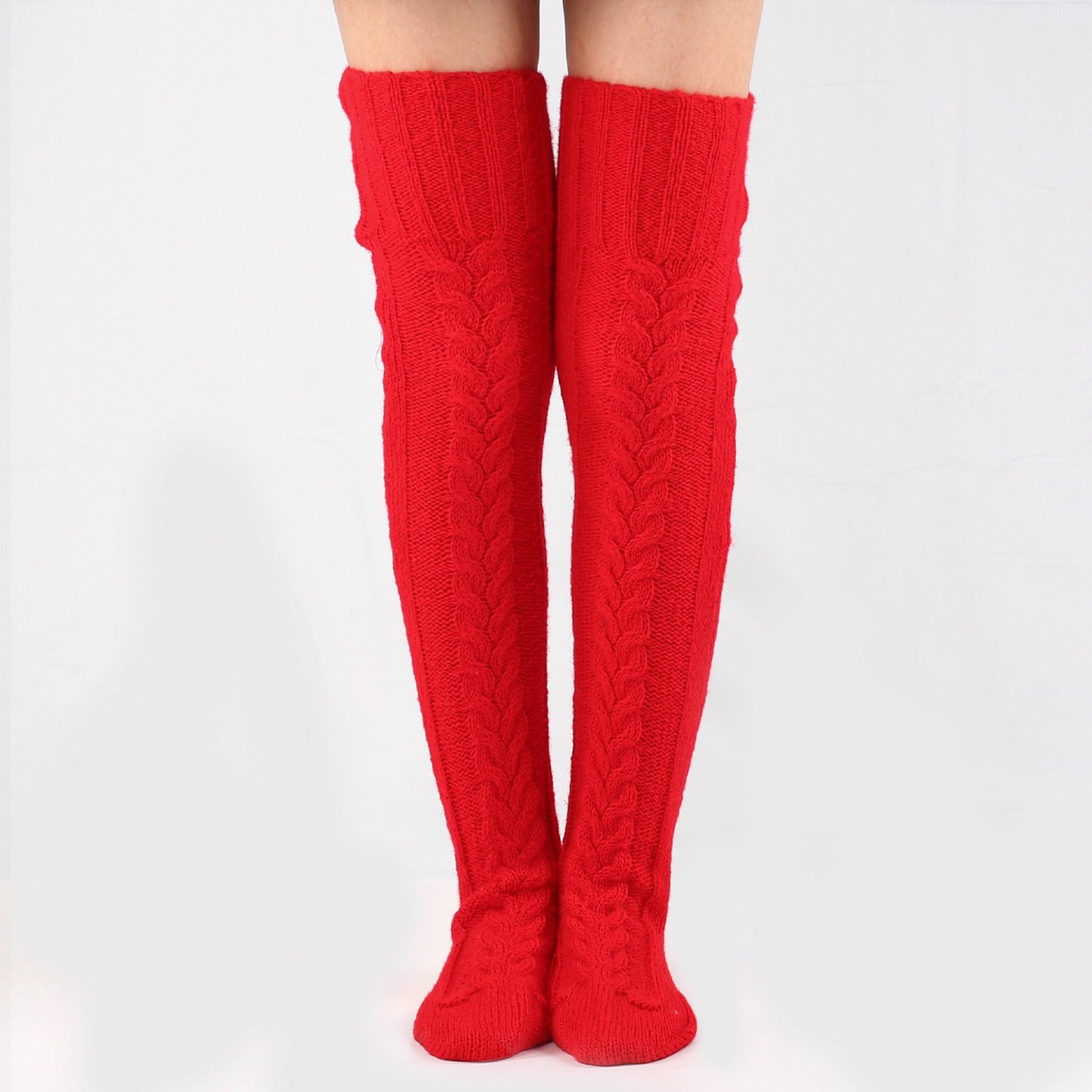 Autumn And Winter Knitting Knee Length Stockings Women's Lengthened Floor Stockings Wool Pile Stockings