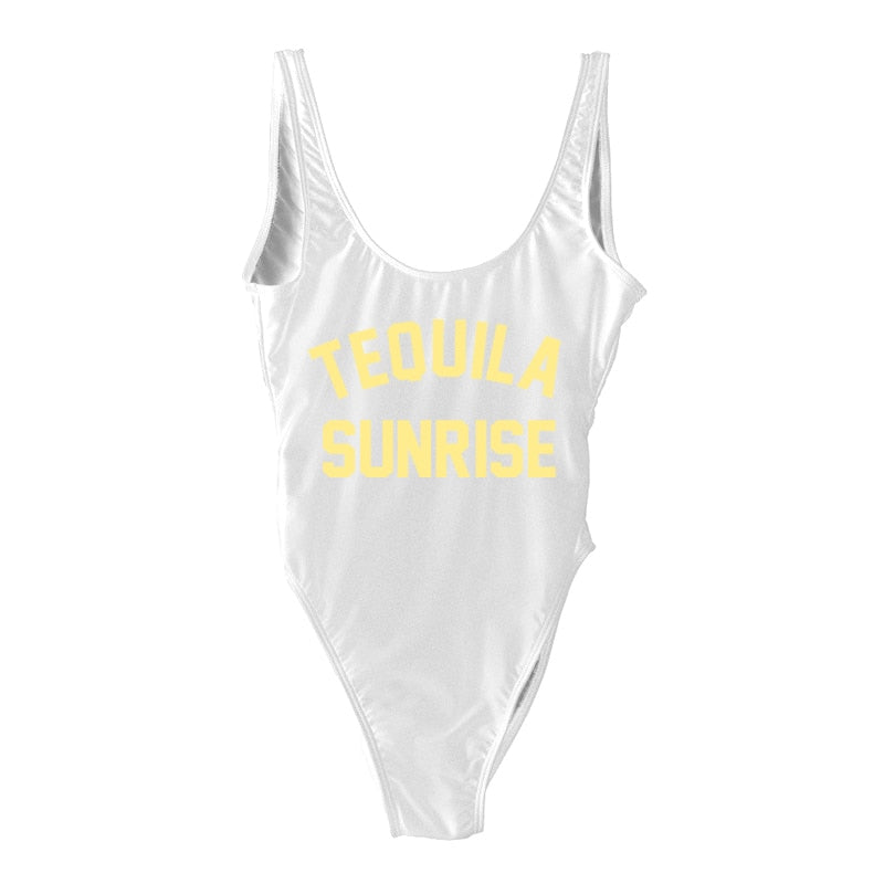 TEQUILA SUNRISE New Sexy Swimwear Women Female Bathing Suit Monokini Beach Backless Bikini Swim Wear