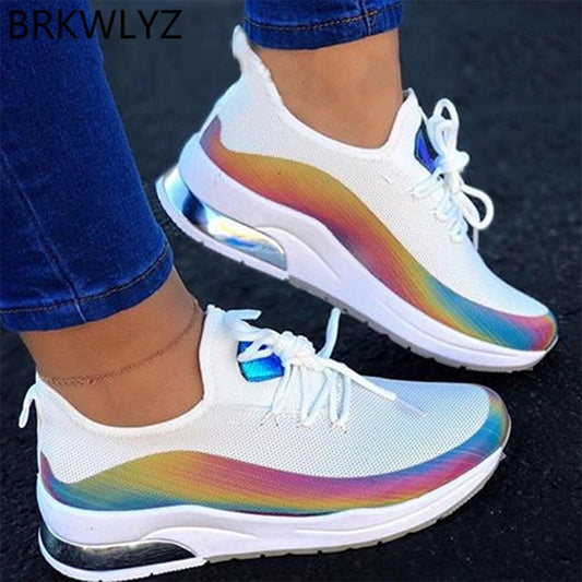 Women Colorful Cool Sneaker Ladies Lace Up Vulcanized Shoes Casual Female Flat Comfort Walking Shoes Woman Fashion