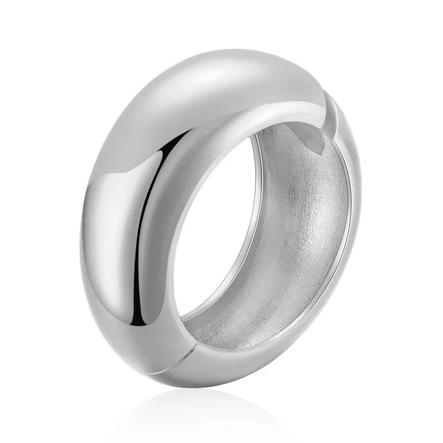 Nueva pulsera exagerada con diseño de círculo liso, pulsera de moda suave personalizada estilo Hip Hop Ins 