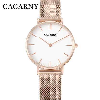 Cagarny Relojes Mujer Relojes de pulsera de cuarzo ultrafinos para mujer 33 mm