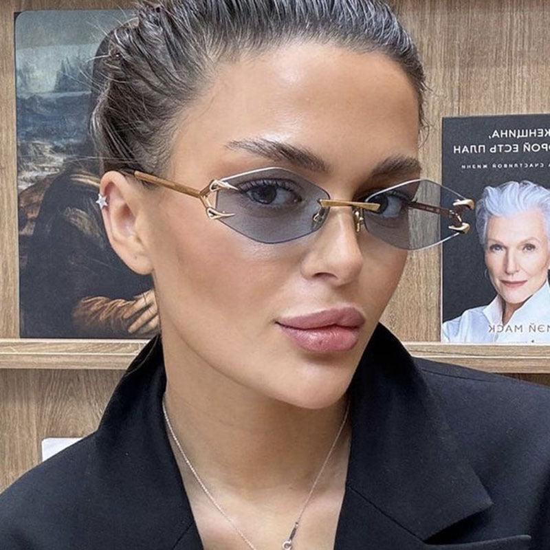 Frameless Hook Polygon Personalized Funny New Casual Hip Hop Trendy Sunglasses