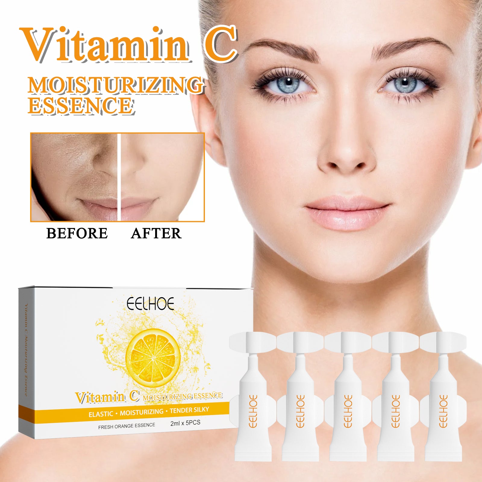 Vitamin C Facial Essence, Anti Aging Brightening Moisturizing Firming Facial Essence