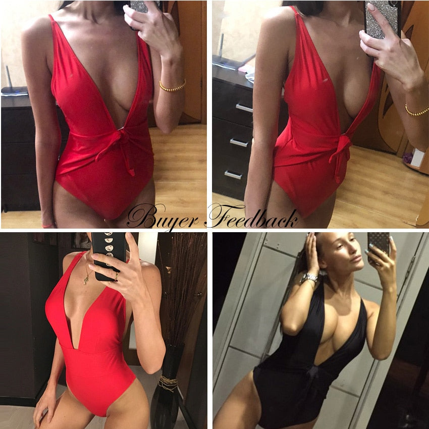 Sexy Swimsuit Women Swimwear One Piece Bodysuit Push Up Monokini Halter Cross Bathing Suits Swim Suit Wear Female Beachwear