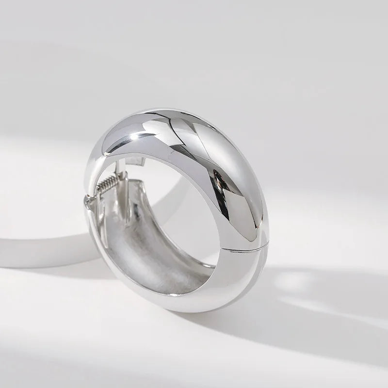 Nueva pulsera exagerada con diseño de círculo liso, pulsera de moda suave personalizada estilo Hip Hop Ins 