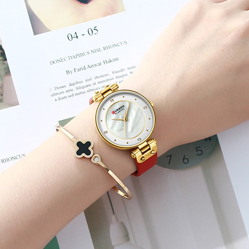 Reloj Curren para mujer, relojes de lujo de primeras marcas, reloj de pulsera de cuarzo resistente al agua para mujer, reloj de moda para mujer y niña, relojes femeninos