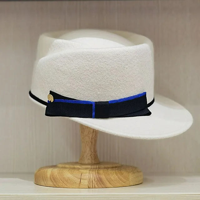 Unisex Warm Wool Winter Hats Elegant Bowknot Women Cadet Cap Adjustable Ladies Military Style Newsboy Cap Cabbie Trucker Hat