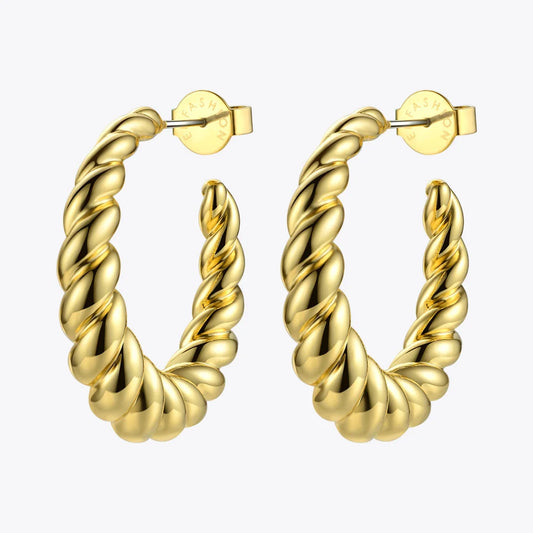 Pure Form Twist Hoop Earrings Circle Gold Color Small Round Hoops Earings For Women Fashion Jewelry