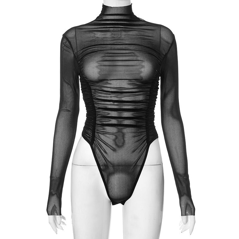 Sexy and Fun Underwear Mesh Perspective Tight jumpsuit