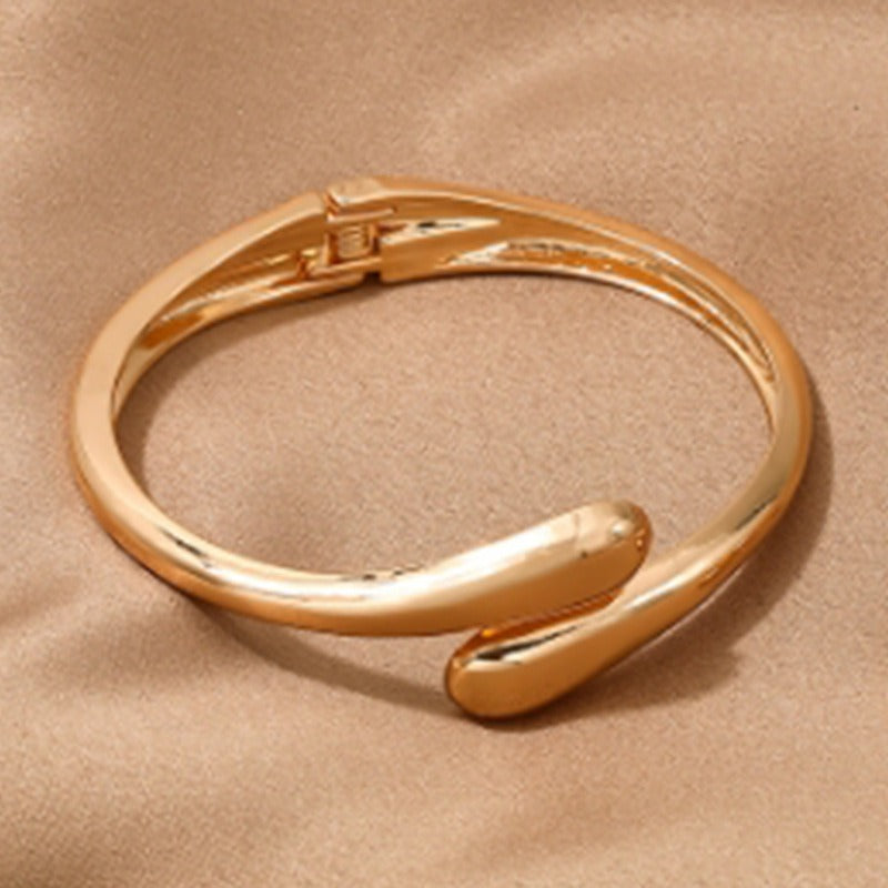 Simple heavy metal temperament geometric circular smooth surface women's collar bracelet ring jewelry