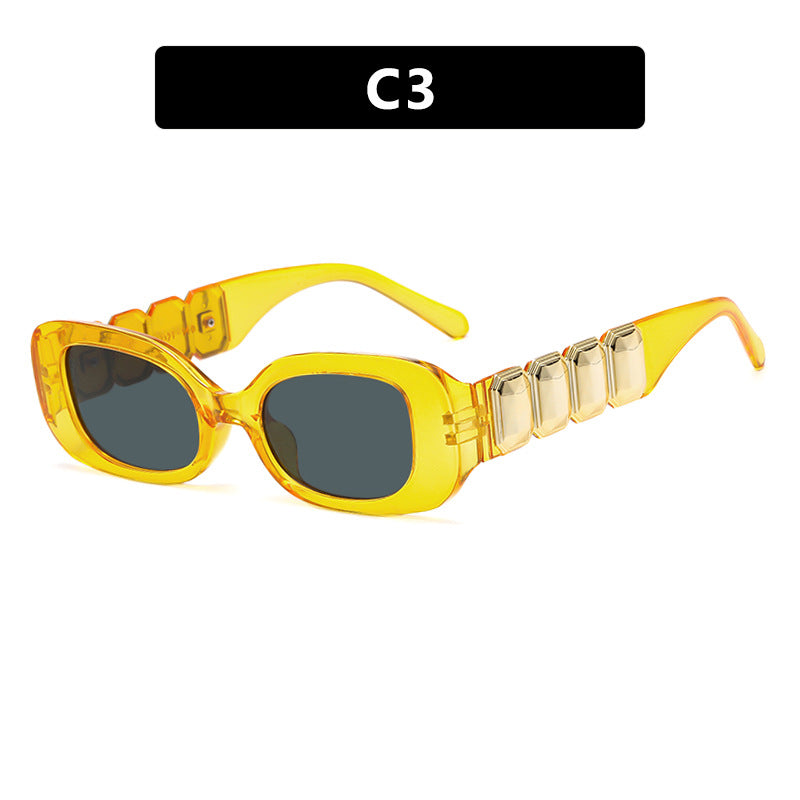 Small frame square sunglasses, new fashionable and high-end sunglasses, street photography and fashion shows, women's personalized sunglasses