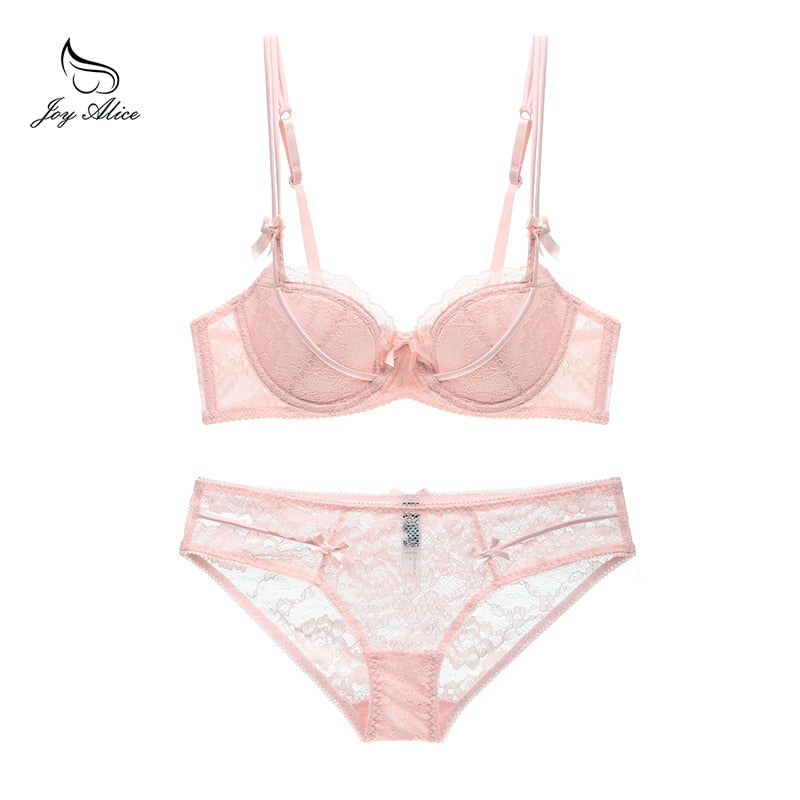 Femal Intimates Lingerie Set Gather Adjustable Underwear Women Lace Bra Set Push Up Bra And Panty ABC Cup Bra Briefs