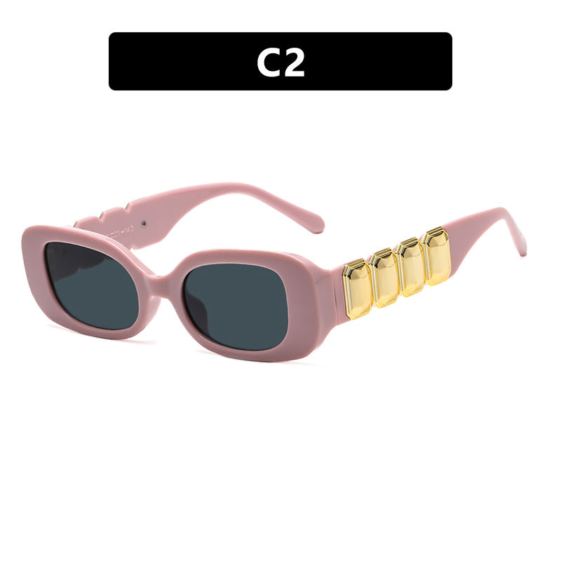 Small frame square sunglasses, new fashionable and high-end sunglasses, street photography and fashion shows, women's personalized sunglasses