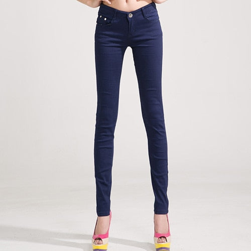 Jeans Female Denim Pants Candy Color Womens Jeans Donna Stretch Bottoms Feminino Skinny Pants