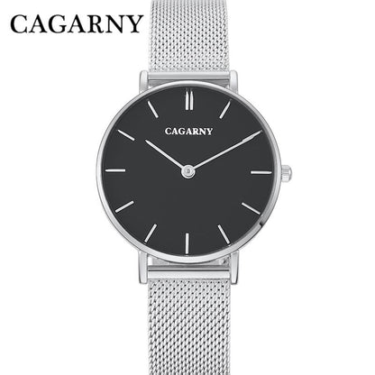 Cagarny Relojes Mujer Relojes de pulsera de cuarzo ultrafinos para mujer 33 mm