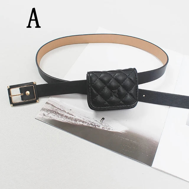 Mini Chain Belts Versatile Single Shoulder Diagonal Black Small Fresh Goddess Fan Casual Belts