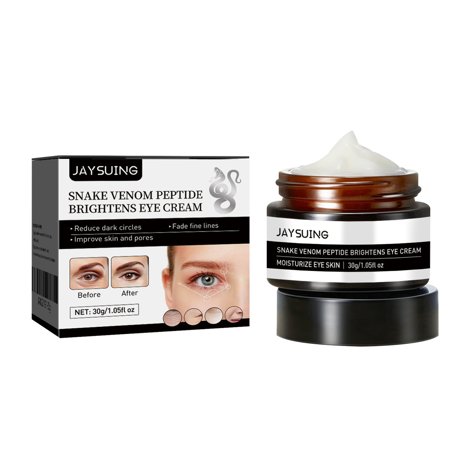 Snake Venom Peptide Brightening Eye Cream, Moisturizes And Restores Dry Lines And Eye Bags Revitalizing Eye Cream