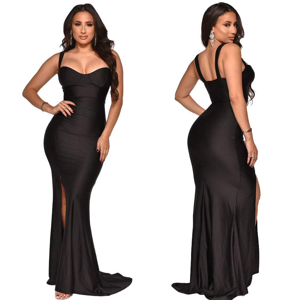 New Style Strapless Long Skirt Women's Split Hip Wrap Skirt