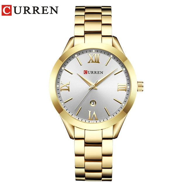 Reloj CURREN de oro para mujer, relojes creativos de acero para mujer, relojes de pulsera para mujer, reloj femenino, reloj femenino 