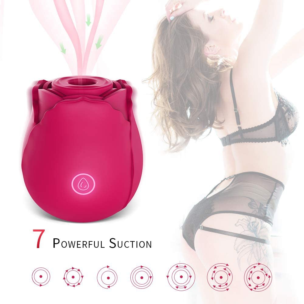 Rose Shape Vagina Sucking Vibrator Intimate Good Nipple Sucker Oral Licking Clitoris Stimulation Powerful Sex Toys for Women