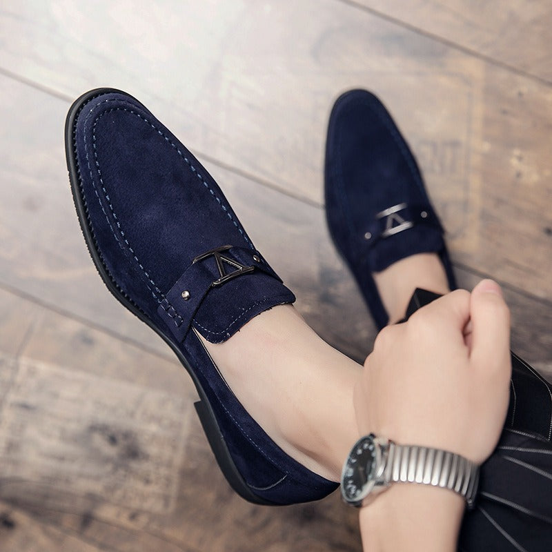 Loafers Foreign trade Large size pointed leather shoes Casual shoes Suede leather men's shoes Driving shoes