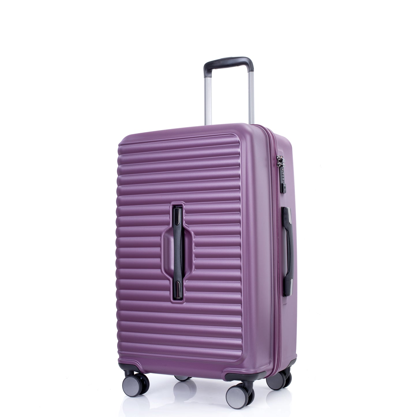 3 Piece Luggage Sets PC+ABS Lightweight Suitcase with Two Hooks, 360° Double Spinner Wheels, TSA Lock, (21/25/29) Dark Purple