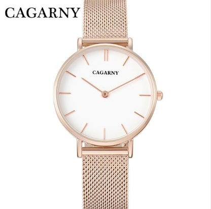 Cagarny Relojes Mujer Relojes de pulsera de cuarzo ultrafinos para mujer 33 mm