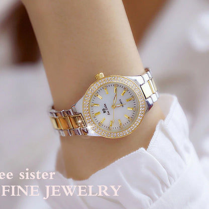 Relojes de diamantes de cristal para mujer 