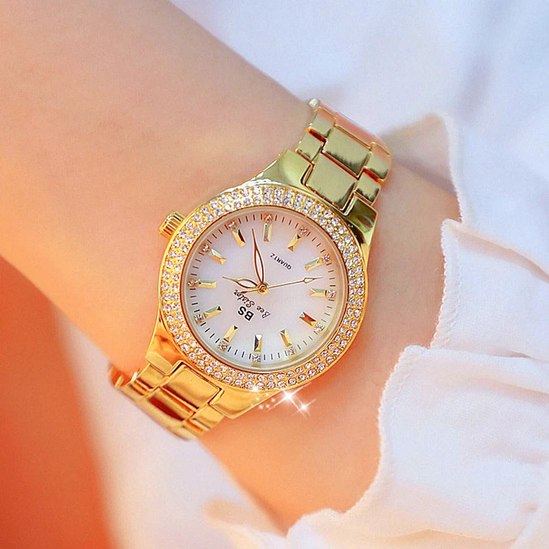 Relojes de diamantes de cristal para mujer 