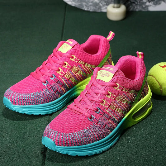 Sport Women Cushion Sports Shoes Outdoor Breathable Rose Mesh Sneakers Woman Athletic Cushioning Running Shoe Trainers