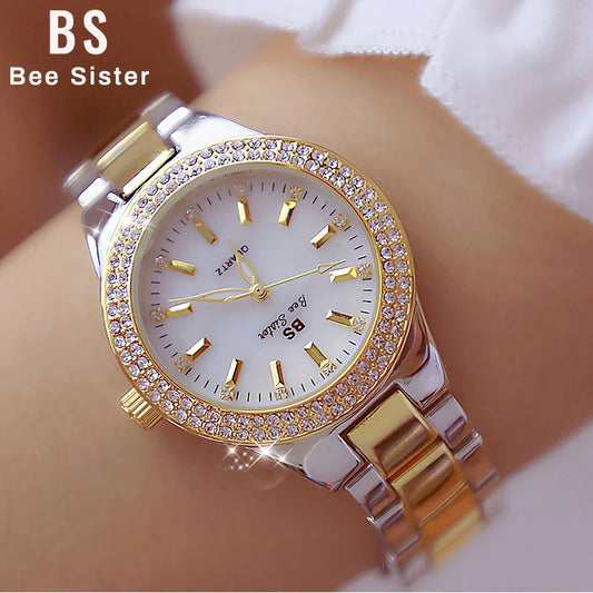 Relojes de diamantes de cristal para mujer 