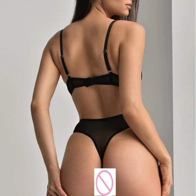 Mesh Bra T-back Sexy Lingerie Suit