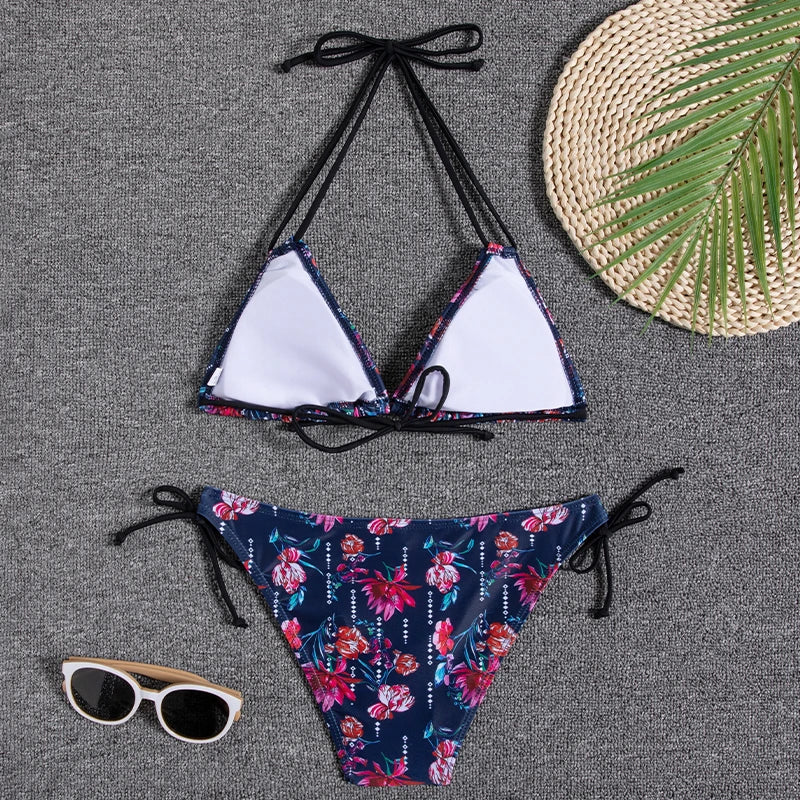 Bikini Women Swimsuit 2023 New Swimwear Sexy Lace Up Bikinis Set Backless Bathing Suit For Female Biquini Summer Two Piece Suits