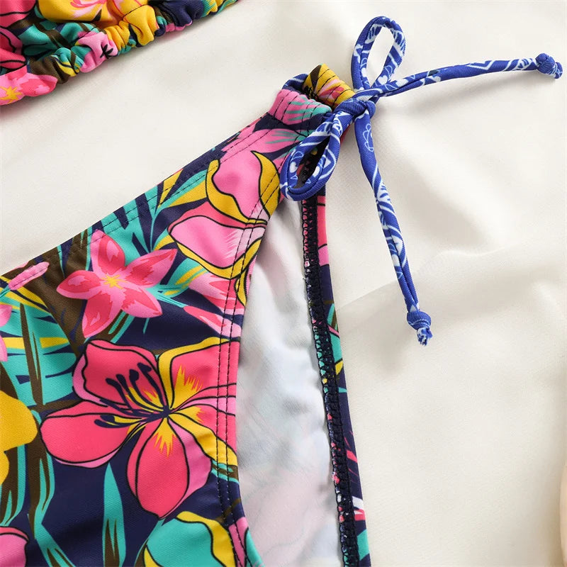 Bikini Women Swimsuit 2023 New Swimwear Sexy Lace Up Bikinis Set Backless Bathing Suit For Female Biquini Summer Two Piece Suits