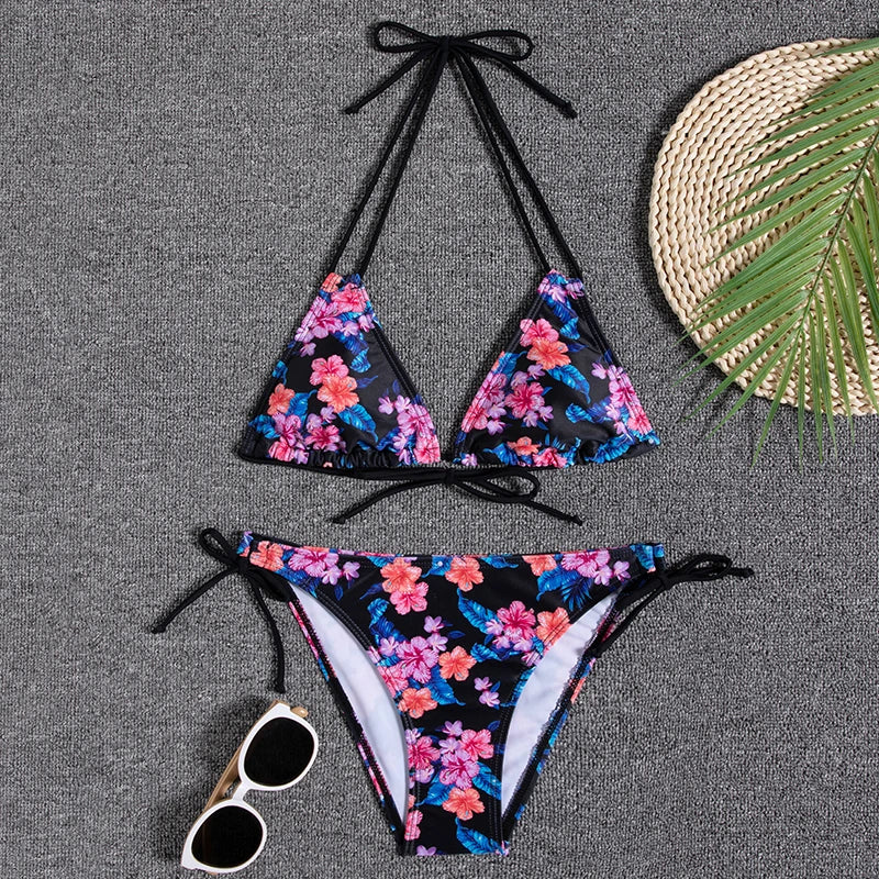 Bikini Women Swimsuit 2023 New Swimwear Sexy Lace Up Bikinis Set Backless Bathing Suit For Female Biquini Summer Two Piece Suits