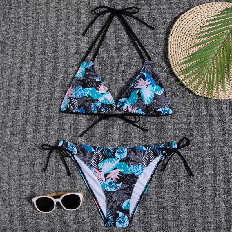 Bikini Women Swimsuit 2023 New Swimwear Sexy Lace Up Bikinis Set Backless Bathing Suit For Female Biquini Summer Two Piece Suits