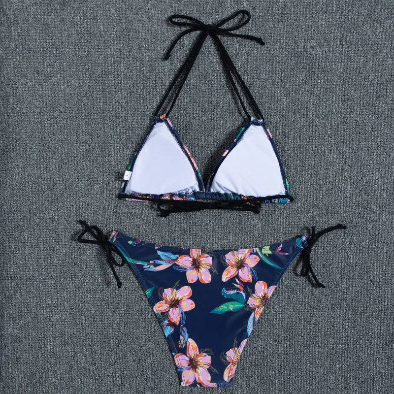 Bikini Women Swimsuit 2023 New Swimwear Sexy Lace Up Bikinis Set Backless Bathing Suit For Female Biquini Summer Two Piece Suits