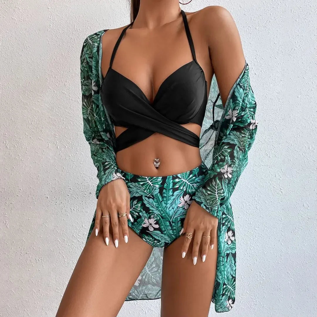 2024 Summer New Bikini Beach Skirt Beach Cover Up Swimsuit Women Ruffle Biquini Bathing Suit Beach Wear Swim Suit