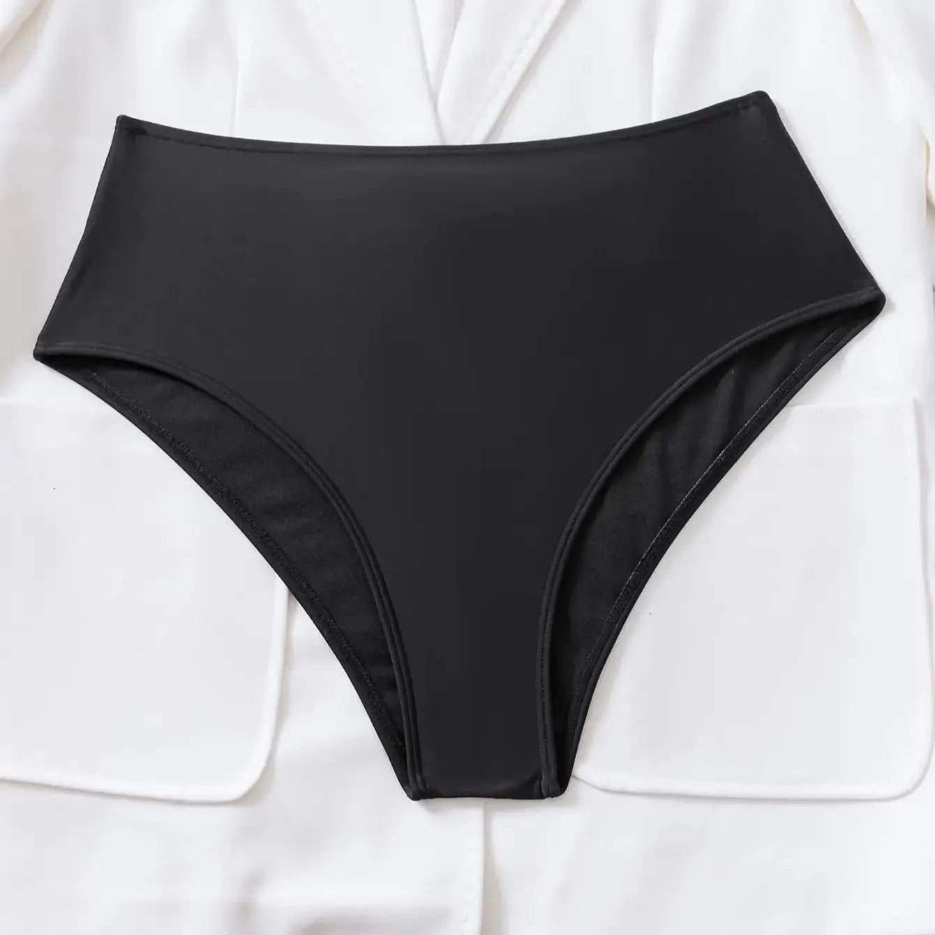 Pantaloncini da spiaggia da donna in puro colore push up a vita alta pantaloni corti a triangolo in tessuto tinta unita bikini design senso costume da bagno