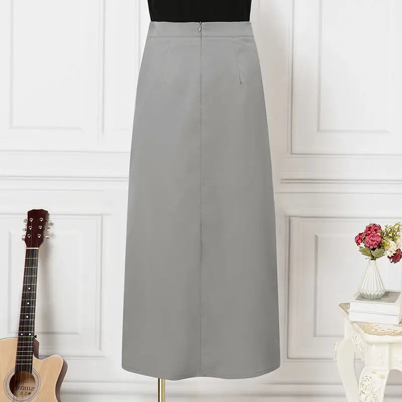 ZANZEA Women Elegant Long Skirt Korean Fashion High Waist Jupes Casual Pleated Maxi Skirts 2023 Autumn Solid Hip Wrap Faldas