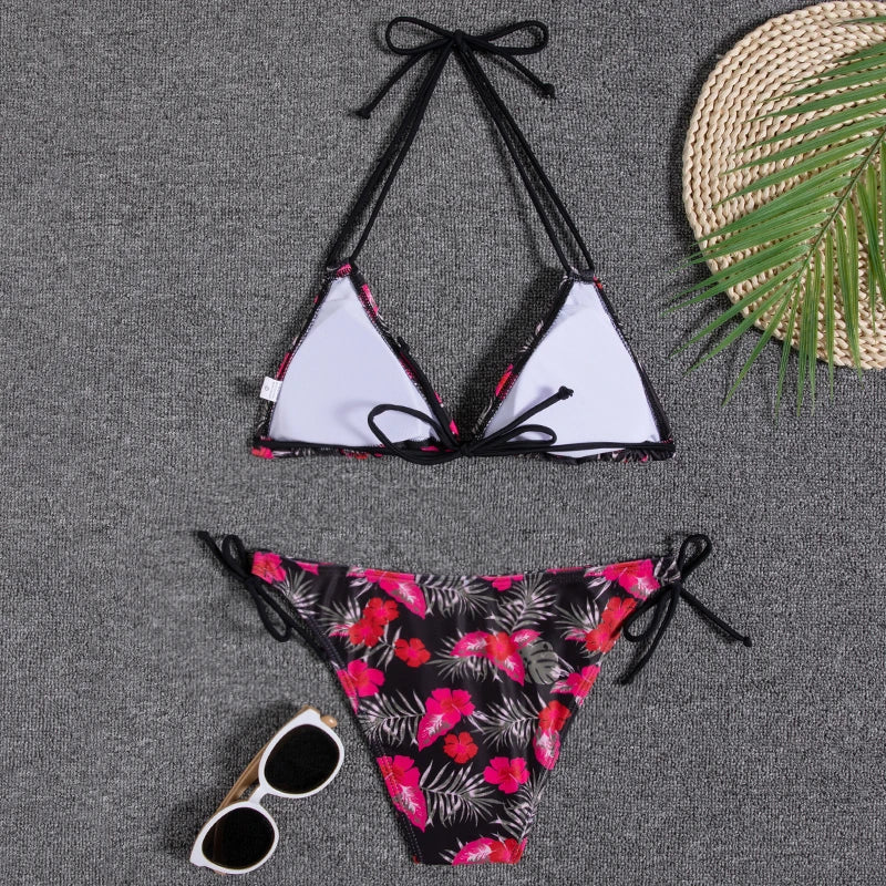 Bikini Women Swimsuit 2023 New Swimwear Sexy Lace Up Bikinis Set Backless Bathing Suit For Female Biquini Summer Two Piece Suits